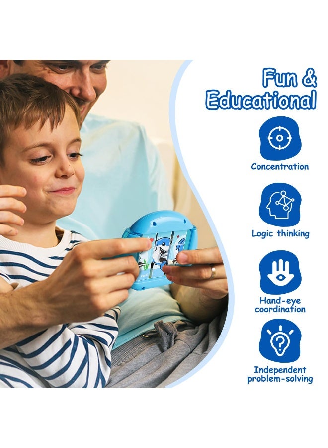 Rotating Puzzle For Kids 3 4 5 6 7 8 Year Old, 4 Puzzles In 1, Toddlers Travel, Car, Airplane, Road Trip Activities, Fine Motor Skills, Fidget, Gift For Boys  Girls Ages 3+(Fishes) - Image 3